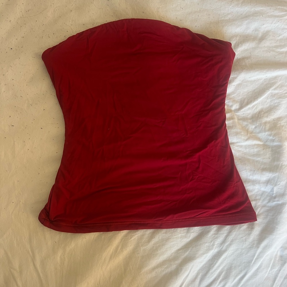 Red Strapless Top